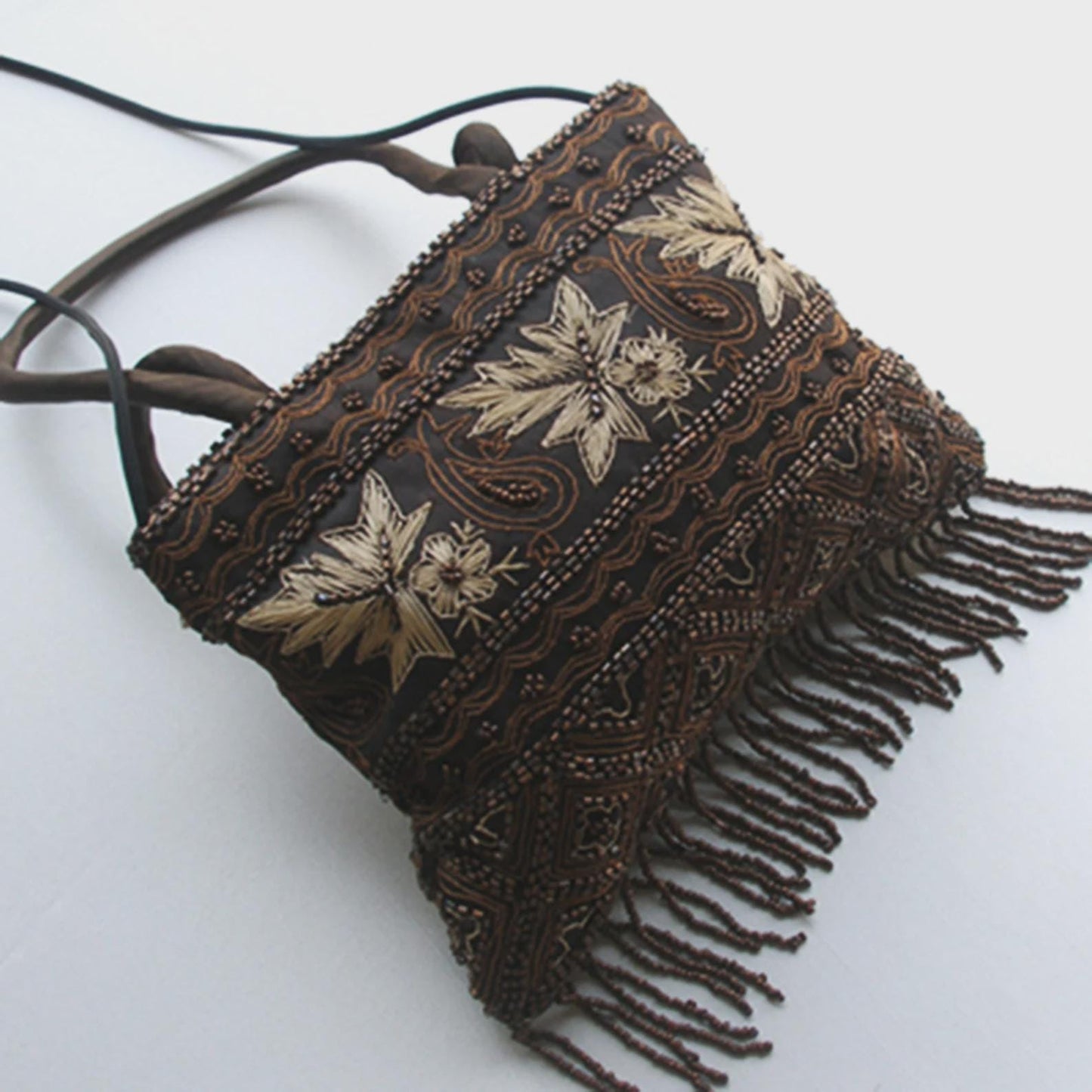 Beaded Tasseled Wedding Party Bag Indian Handmade Purse Sequined Messenger Bag