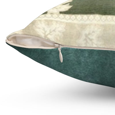 Green Leaf Design Throw Pillows Indian Silk Set of 2 18x18 Silk Leaf Design Pillowcases