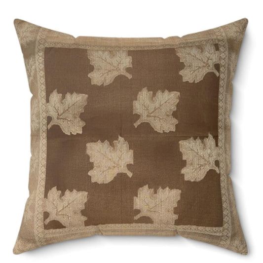 Set of 2 18x18 Silk Leaf Design Pillowcases: Set of 2, 3 Colors,
