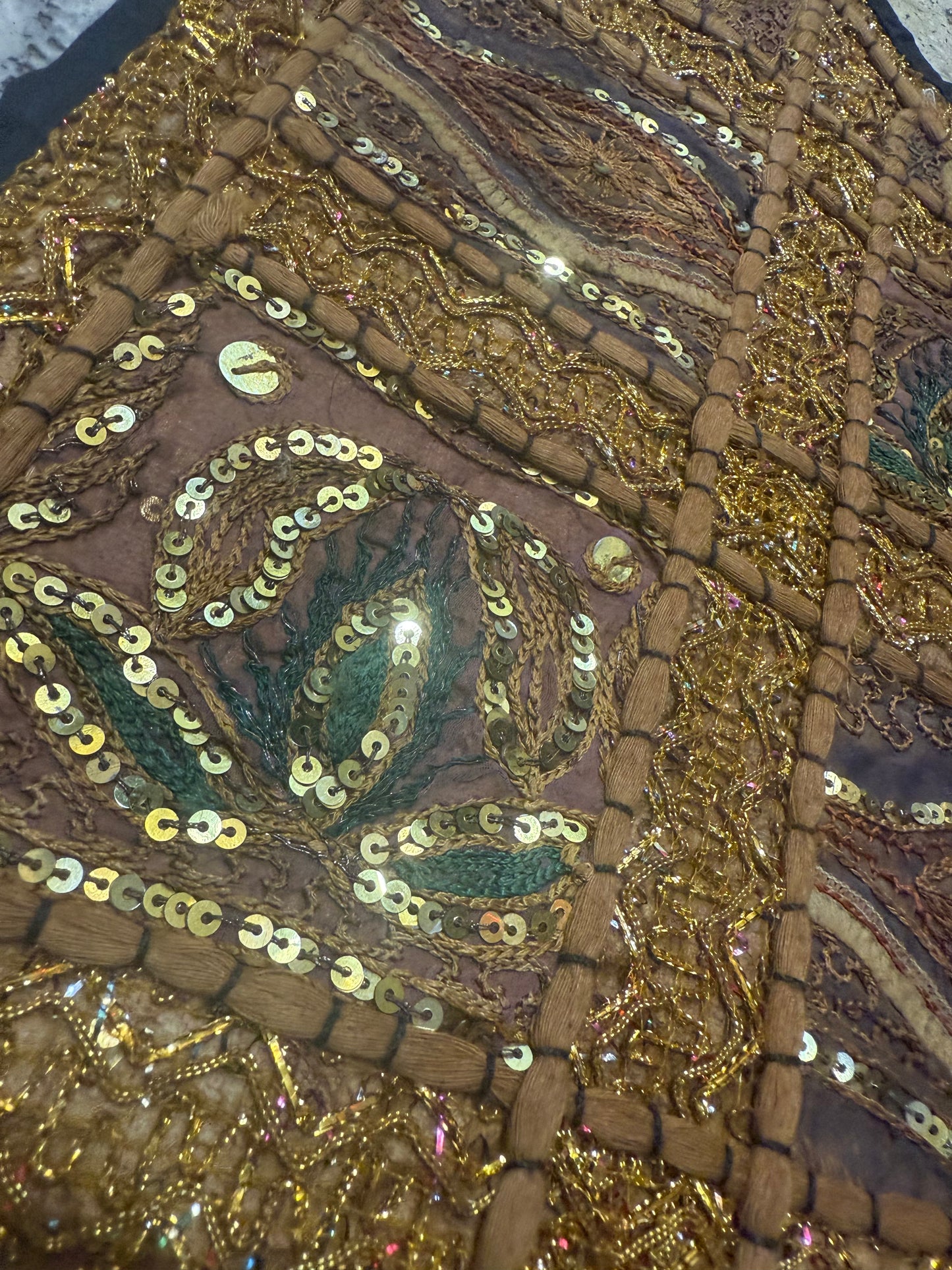 23'' Ethnic Indian Embroidery Beaded Patchwork Triangle Pillow Cushion Cover Handmade Indian Triangular Patchwork Cushion – 23x23 Inch Decorative Pillow #25