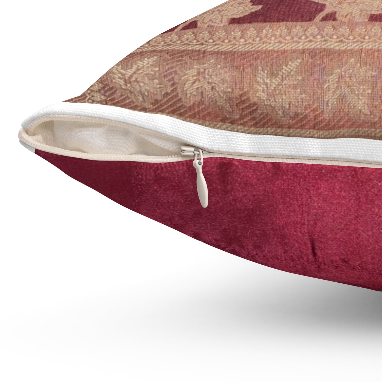 Red Leaf Design Throw Pillows Indian Silk Set of 2 18x18 Silk Leaf Design Pillowcases