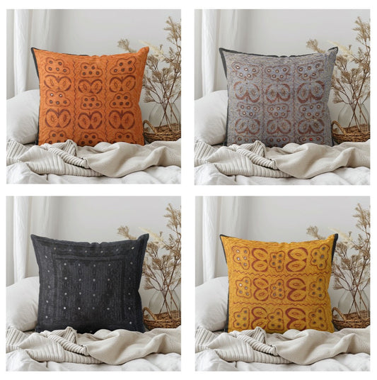 16" Khambadiya Patchwork Pillow Cover Cushion Throw Vintage Indian Sofa Decor 16"